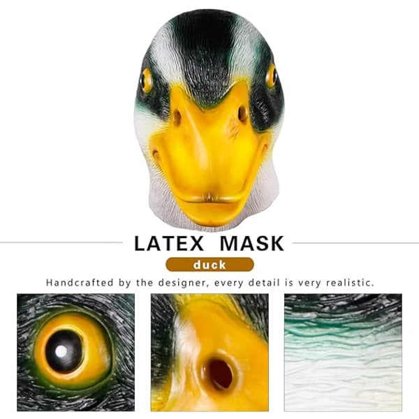 Deluxe Halloween Mask And Head Mask Latex Animal Mask Fancy Duck