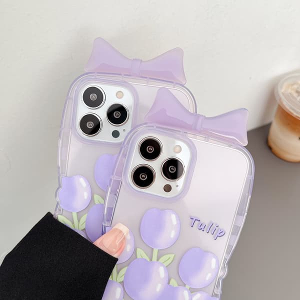 2 stk. Lilla Tulipan Blomsterbånd til iphone13promax med Chai