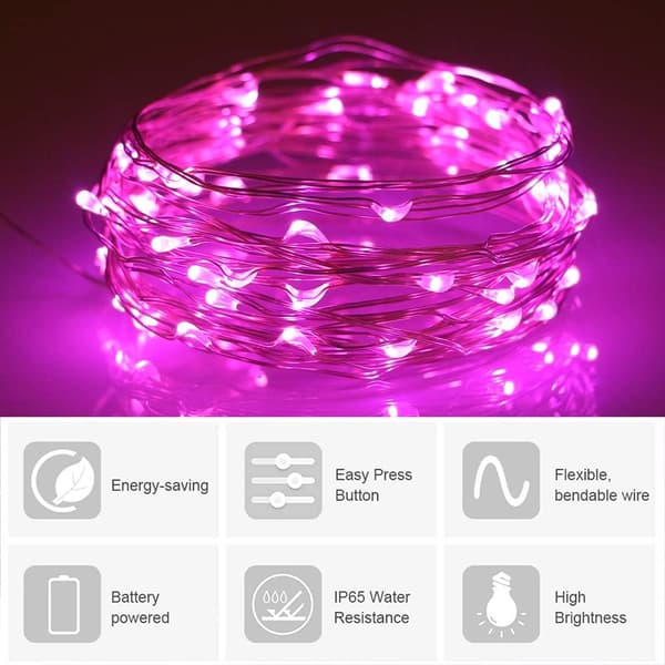 Batteridrivna 16.4Ft/5M 50 LED-ljusslingor Blinkande Jul