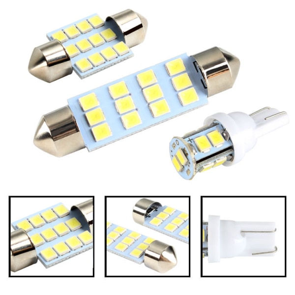 Bil LED kombinasjonssett 20 stk taklampe T10 sidemarkering l