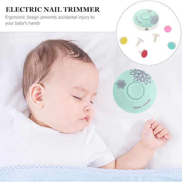 (Grön) Elektrisk Nagelklippare Baby Nagelfil Elektrisk Nagelklippare