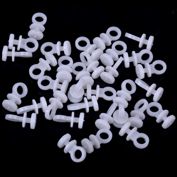 100 st Gardinrälsglider Vita Plastgardin Krokar Glidande