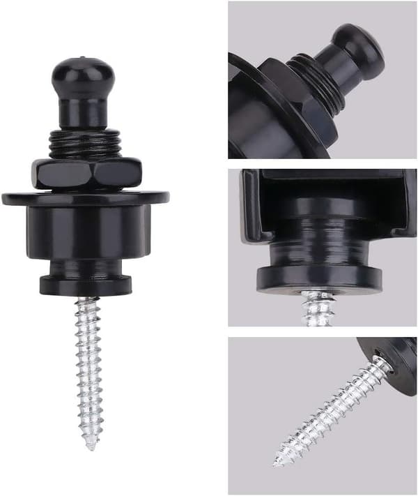 2 stk. Metal Strap Knapper Holdbare Udskiftningsdele til Elektrisk Guitar