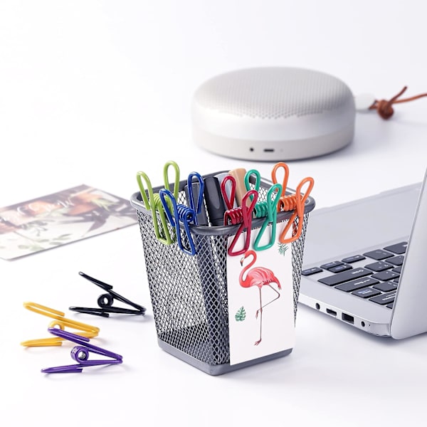 Paket med 16, 2,2 tum (Färg slumpmässig), Chip Clips, Användbara PVC-belagda