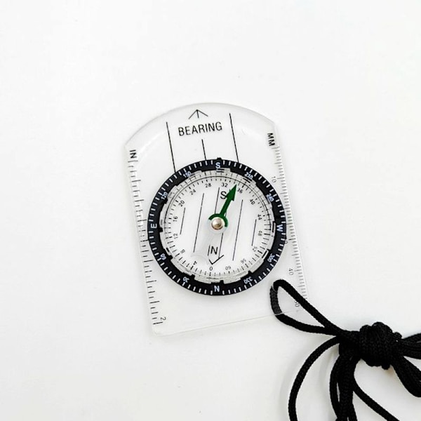 1PCS Utomhus Transparent Mini Akryl Skala Kompass Karta Skala Snöre Kompass
