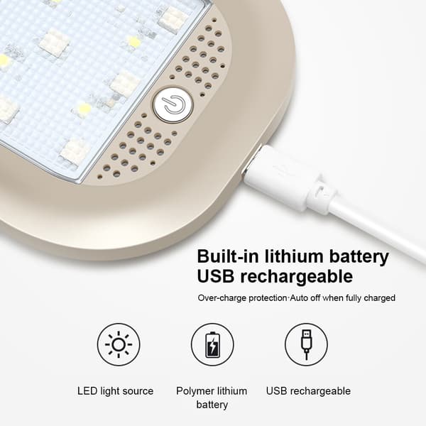 1 kpl harmaa USB-ladattava LED-auton lukulamppu sisäkattoon