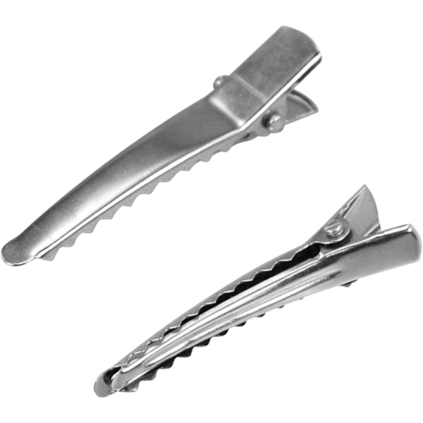 40 st Alligator Hårklämmor Grepp Silver