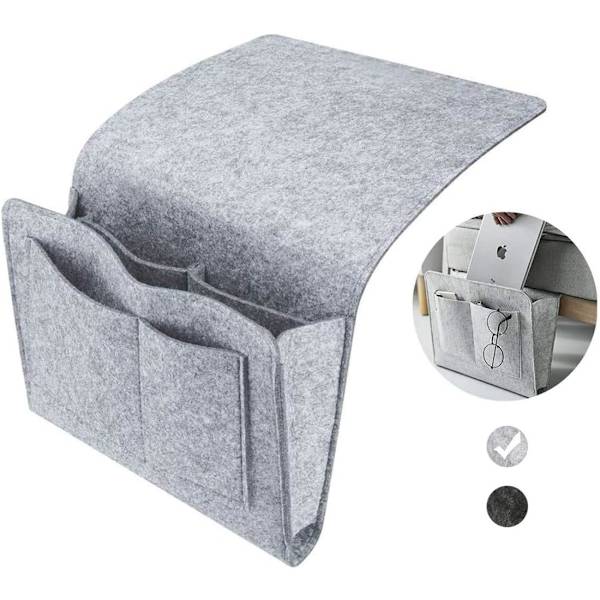Sengside Felt Opbevaringspose Med Lommer Seng Sofa Skrivebord Hængende Organiser