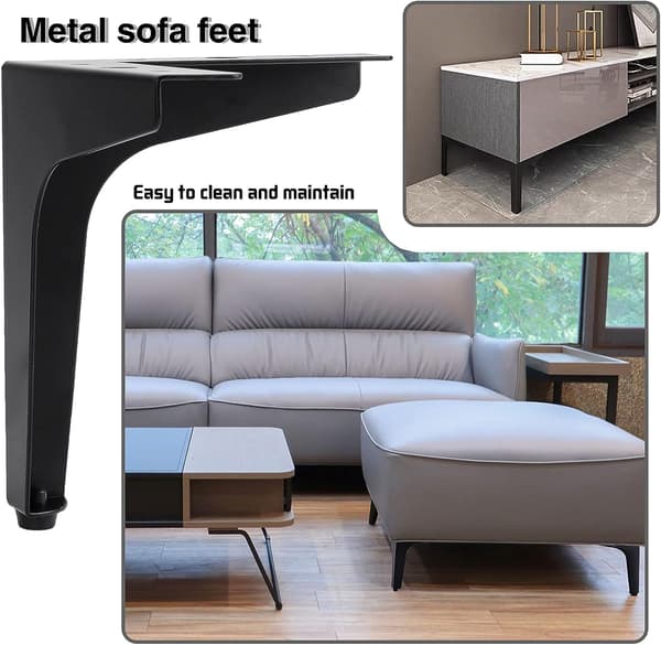Sæt med 2 Moderne Metal Møbelben i Trekantform til Skab, Sofa