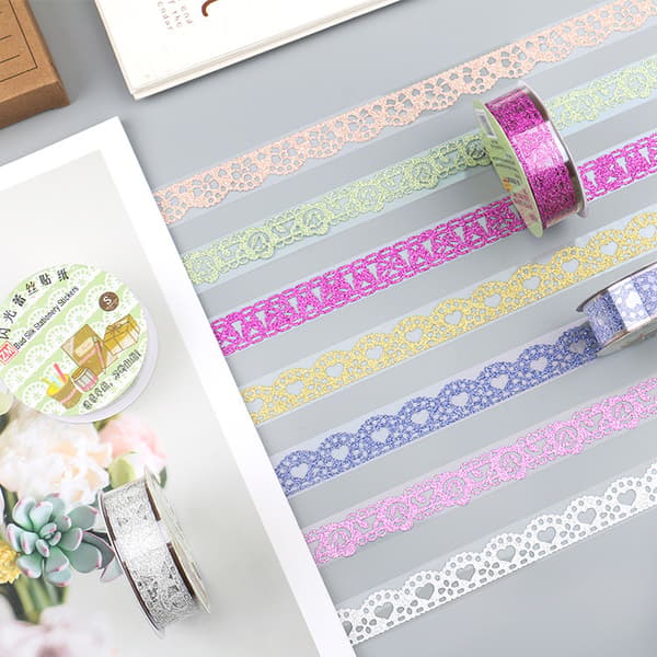 7 Ruller Dekorativ Limtape med Glitter til Kunst