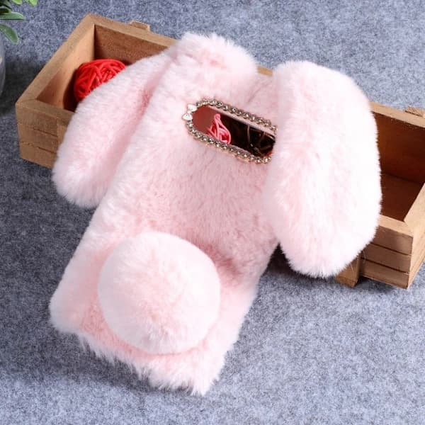 Fluffy Rabbit Samsung Galaxy S10 skal - Rosa Rosa
