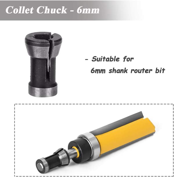 3 stycken Routerkolvchuck, 6mm 6.35mm 8mm Routerbitkolvchuck