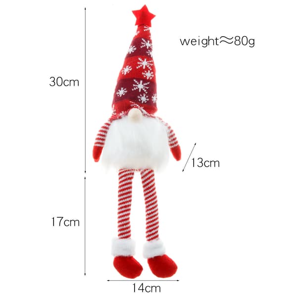 1 rød julelysende langbeint ansiktsløs dukke Rudolphs dekorasjon