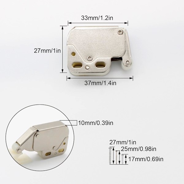 Automatiske Fjederbelastede Mini-Hasper, 5 stk. Mini Trykhasper