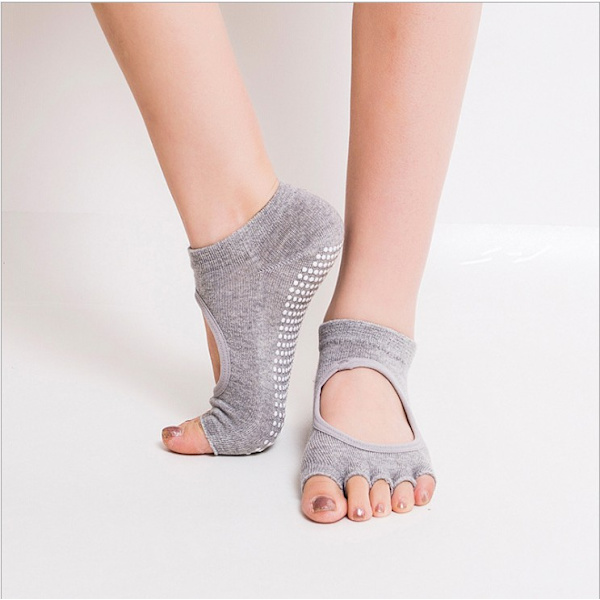 Toeless Halksockor - Bomullsstrumpor för Yoga, Balett, Pilates