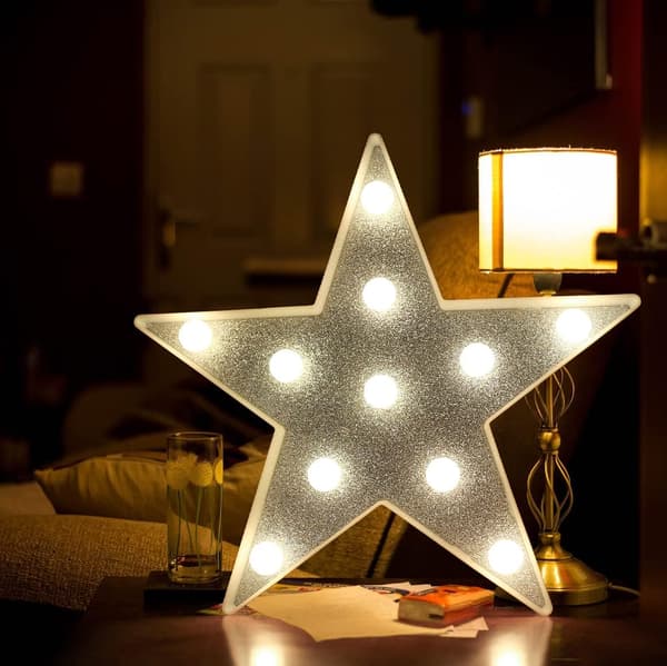 LED Marquee Stjerne, Glitter Stjerne Marquee Lys, Lysende Skinnende Stjerne