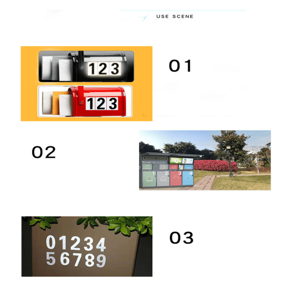 Heijastavat Postilaatikon Numerotarrat Tarrat Leikattu Klassinen Tyyli Vi