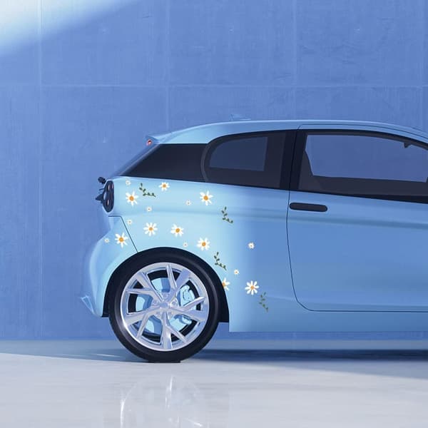 Daisy-bilsticker, blomster-stickers, 6 hvide daisy-bilstickers, blomster-stickers, daisy-bilsticker-dekoration (hvid)