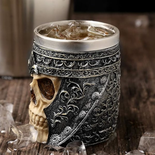 Gothic 3D Skull Mug - Seleton Rustfritt stål Krus Drikkekopp fo