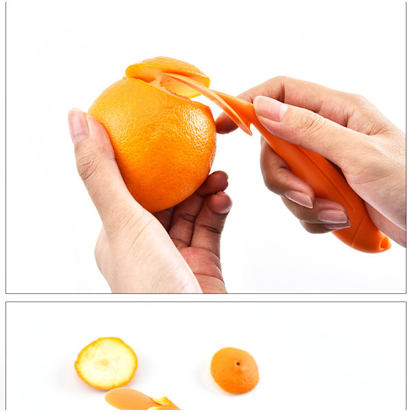 4 stk. Oransje Plast Appelsinskallfjerner Sitrusfjerner Enkel Åpne