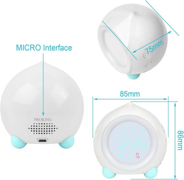 Børnealarmur digital LED alarmur natlampe pige b