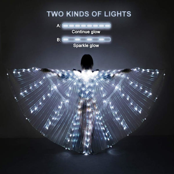 LED-lampor för magedans Isis-vingar - Bellydance Glow Angel dans W