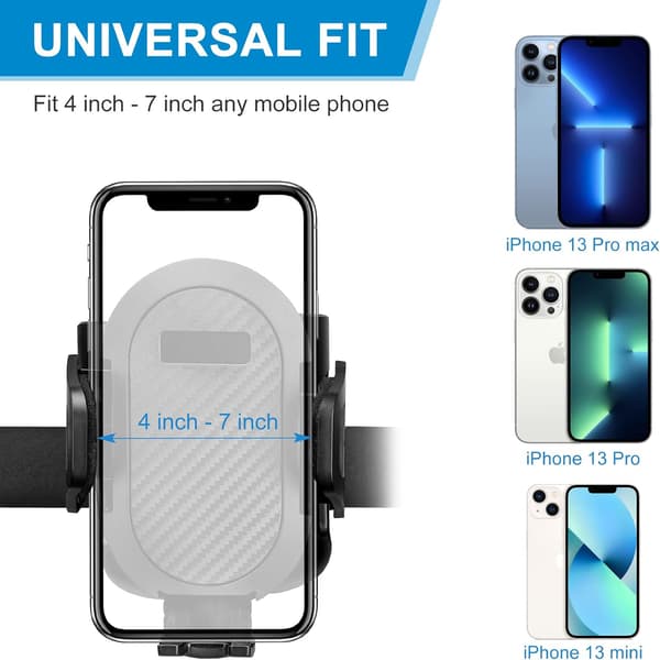 Universal koppholder med telefonholder/feste, 2-i-1 barnevognkopp