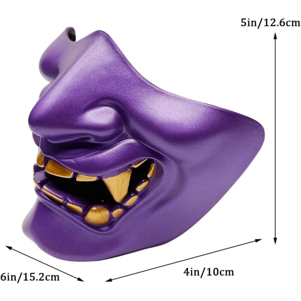 Airsoft Halvmaske, Ond Demon Monster Kabuki Samurai Hannya