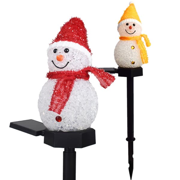 3-pack Sol-drivna Snögubbe Julvägslampor, Snögubbelampor