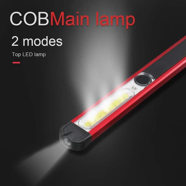 USB Genopladelig Mini Magnetisk COB LED Lommelygte Rød One Size