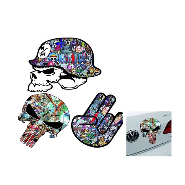 3 stk. Bilsticker Motorcykel Graffiti Stickers