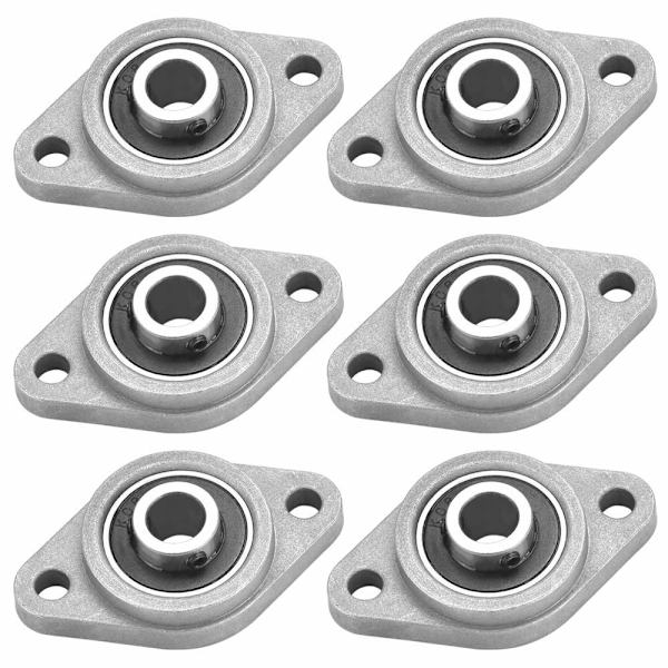 6 st KFL08 Flänslager 8mm Zink- och Stålblock