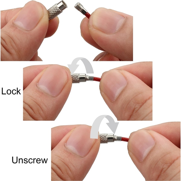 Nøgleringe, 20 Pak 6,3 Tommer 2mm Rustfrit Stål Trådringe Kabel