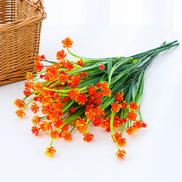 10 stykker kunstige blomster til utendørs, plastblomsterdekorasjon