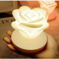 Luminaire Rose med Berøringssensor, Tre Lysstyrker, Romantisk USB-Nattlys