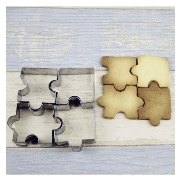3 Set Puzzlebitar Kakformar i Rostfritt Stål, Kexformar