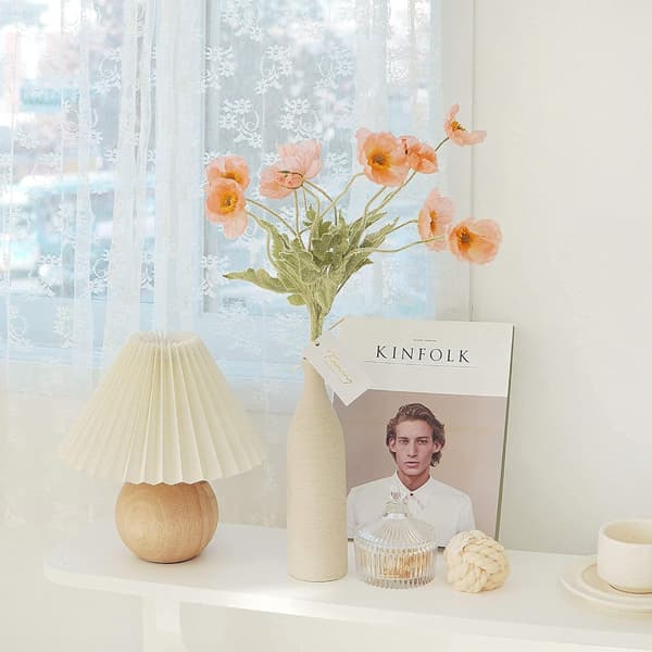 Kunstige Valmue Silkeblomster (3 Stilke) til Hjemmeindretning og Bryllup