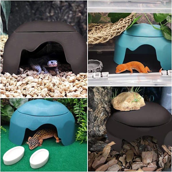 Skjulested for reptiler - Gecko-hule med fuktighetsbeholder - For øgler