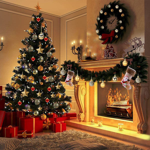 36 stk. Julekuler Ornamenter Knusefrie Juler Tre Henger DXGHC