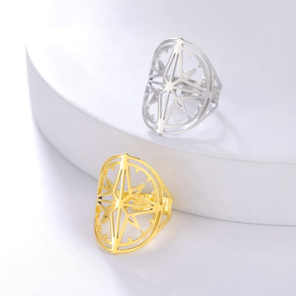 Nordstjerne Ring for Kvinner og Jenter - Polaris Stjerne Astrologi Justerbar