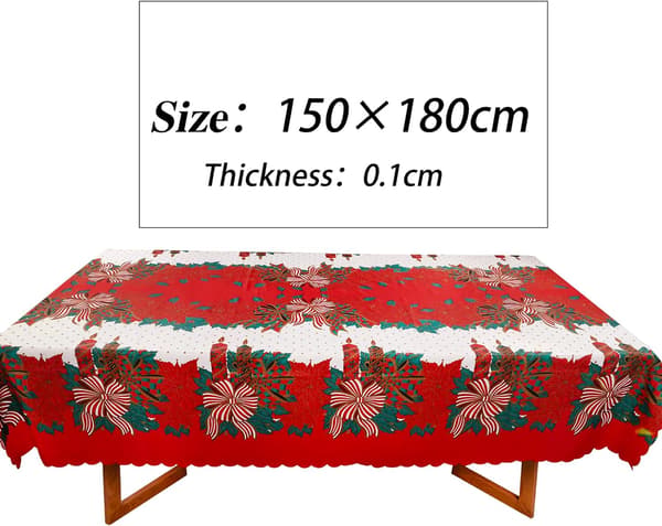 150 * 180cm Röd Rektangulär Julduk Halksäker Po DXGHC
