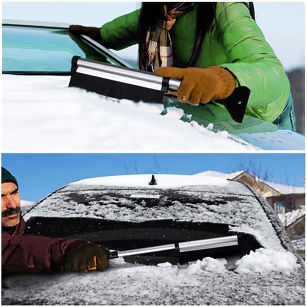 Snöborste, Snöskyffel Teleskopisk Snöröjning Halksäker Squeegee