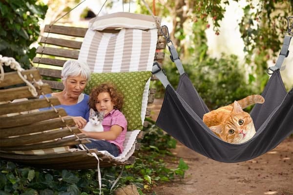 Kattehammock med justerbare stropper og kroker for små dyr
