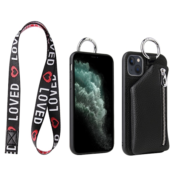 Passer til iPhone 13 Pro Max Etui Mobiltelefon Etui med Pengepung