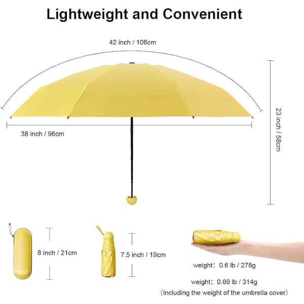 Mini Vindtæt Foldbar Rejse Paraply, Sol & Regn Paraplyer, Com