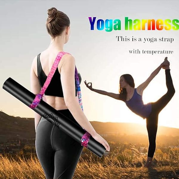 Multifunktionell Yogarem, Tryckt, Bomull, Justerbara Slingor f DXGHC