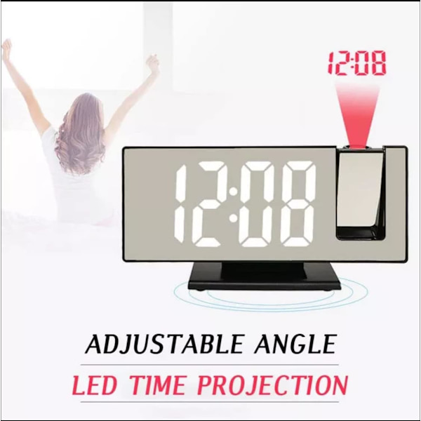 Dewenwils Simpel Multifunktionel Digital Spejlur LED Proj DXGHC