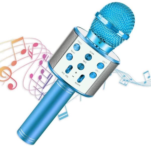 1 Trådløs Bluetooth Karaoke Mikrofon, Trådløs Mikrofon Inkludert
