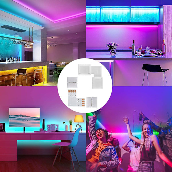 4-polig 10mm RGB Färgrik LED Ljuslist PCB Adapterkort Lödningsfritt