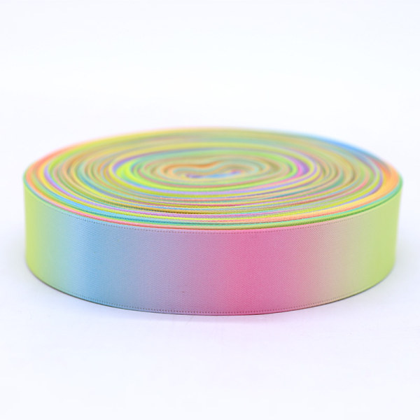 100 yards Rainbow Polyester Udskrivning Tape Udskrivning Farverig Gr